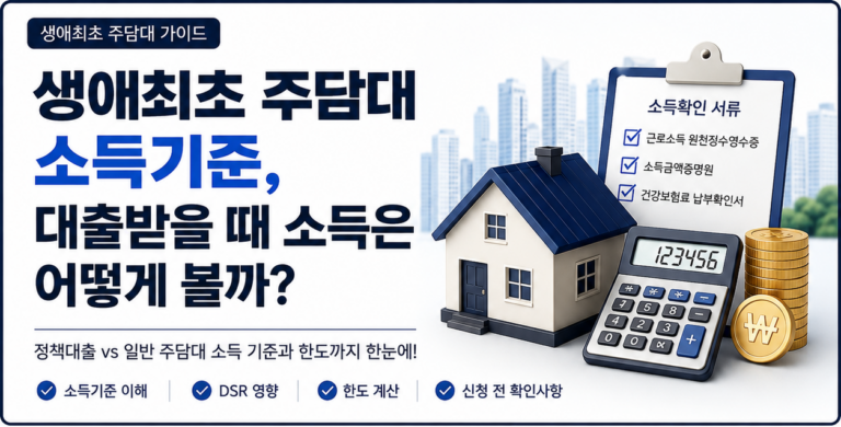 생애최초 주담대 소득기준, 대출받을 때 소득은 어떻게 볼까?