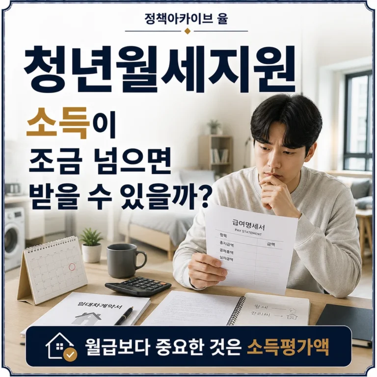 청년월세지원 소득이 조금 넘으면 받을 수 없을까?