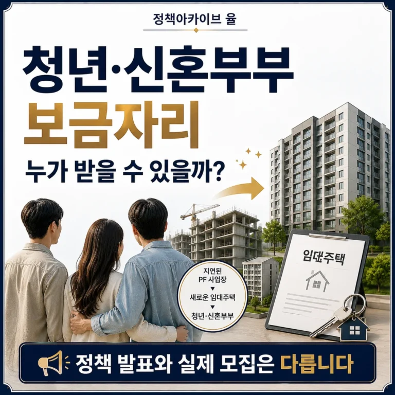 지연된 PF 사업장에 공급되는 청년·신혼부부 보금자리, 누가 받을 수 있을까?