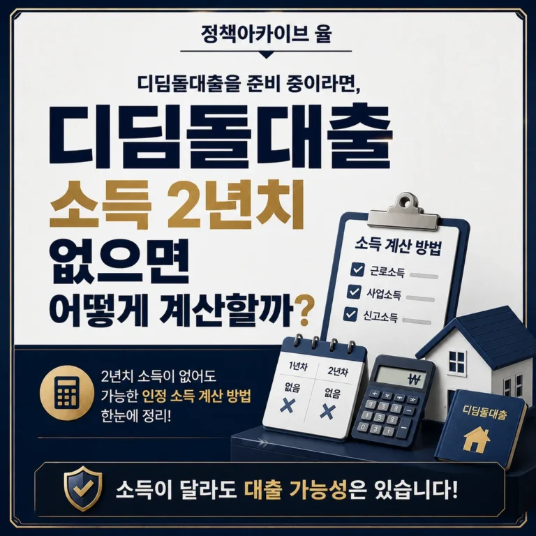 디딤돌대출 소득 2년치 없으면 어떻게 계산할까?