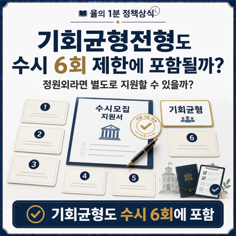 기회균형전형도 수시 6회 제한에 포함될까?