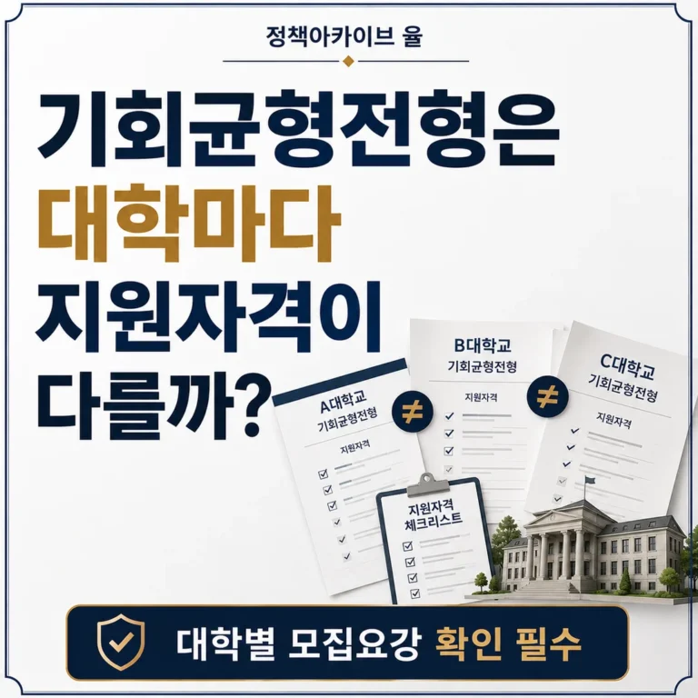 기회균형전형은 대학마다 지원자격이 다를까?