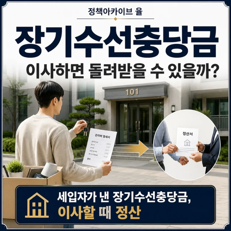 전세·월세로 살다가 이사하면 장기수선충당금을 돌려받을 수 있을까?