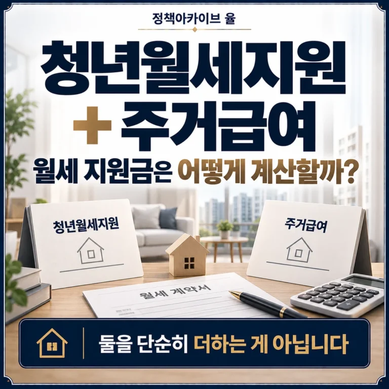 청년월세지원과 주거급여를 같이 받으면 월세 지원금은 어떻게 계산할까?