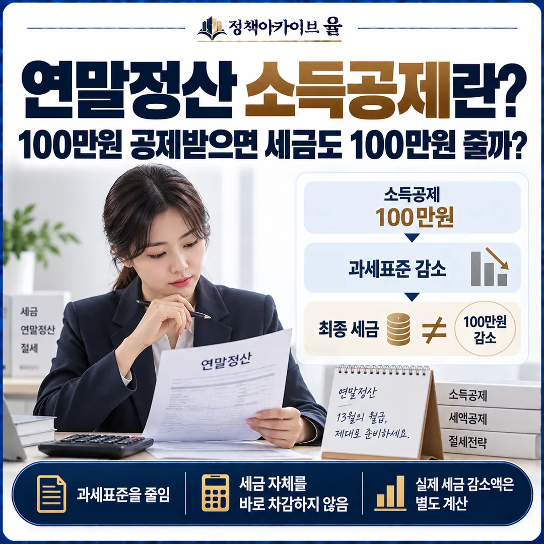 연말정산 소득공제란? "100만원 공제받으면 세금도 100만원 줄까?"